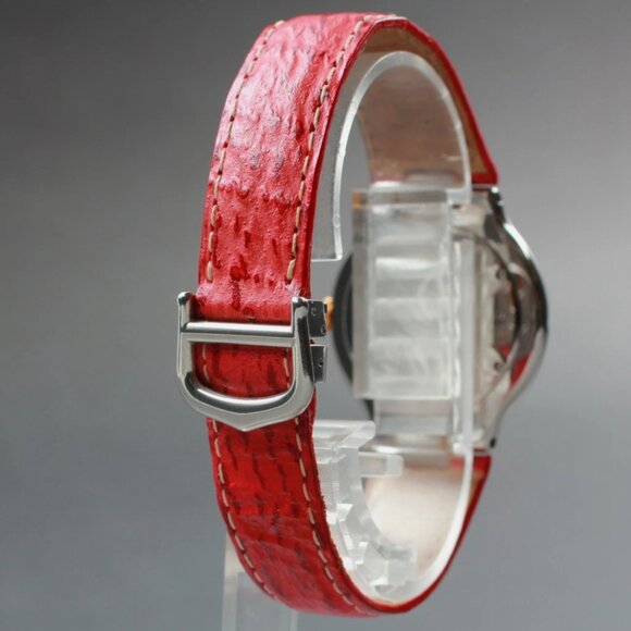 Ladies Cartier Blood Red Leather Strap Watch main image 7